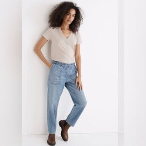 Madewell Pull-On Relaxed Jeans in Beswick Wash NG366 size large